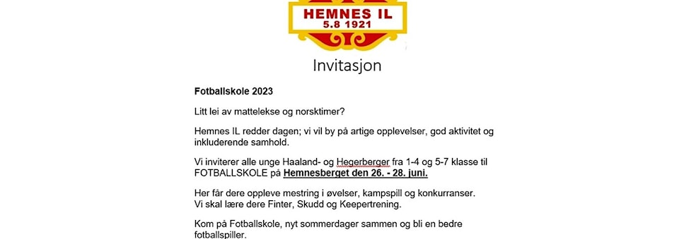 Fotballskole 2023